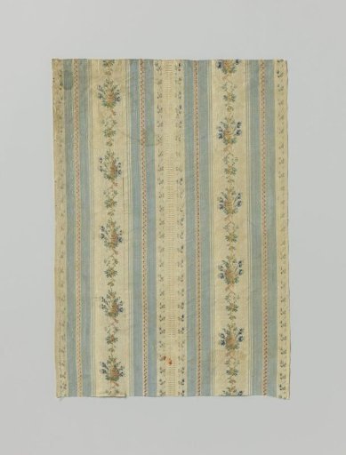 Fragment of multicolored striped silk pekin