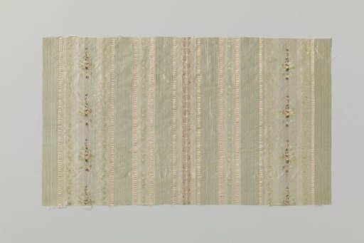Fragment of a Multicolored Striped Silk Mexicaine