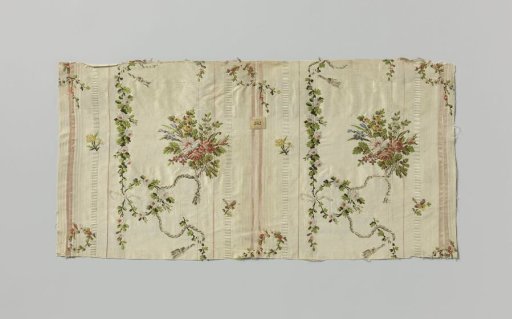 Three Fragments of Multicolored Striped Silk Weave