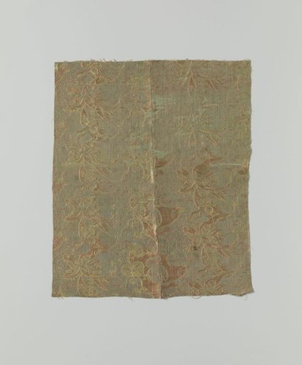 Fragment of multicolored brocaded silk