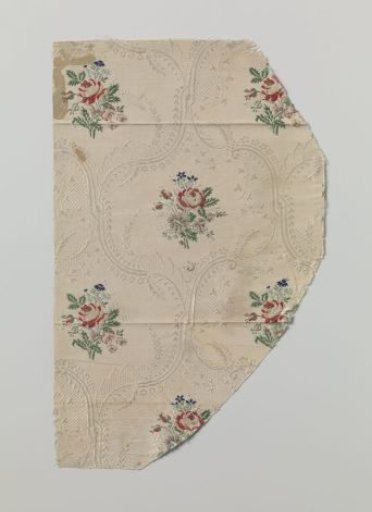 Fragment of multicolored brocaded silk