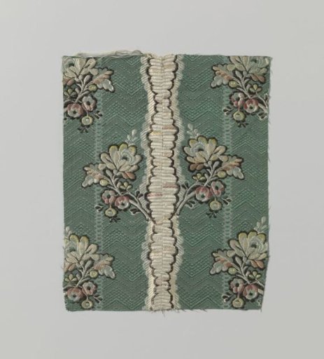 Fragment of multicolored silk droguet liseré