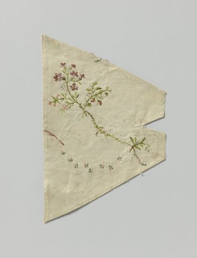 Fragment of Multicolored Embroidered Silk