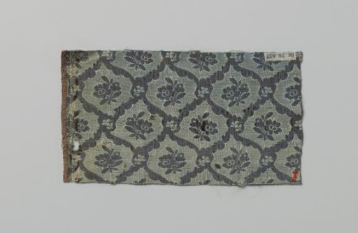 Fragment of blue and cream liseré droguet