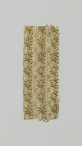Fragment of multicolored silk droguet liseré