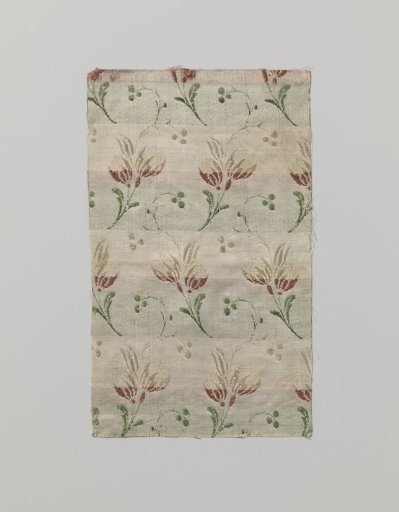 Fragment of multicolored, striped silk satin