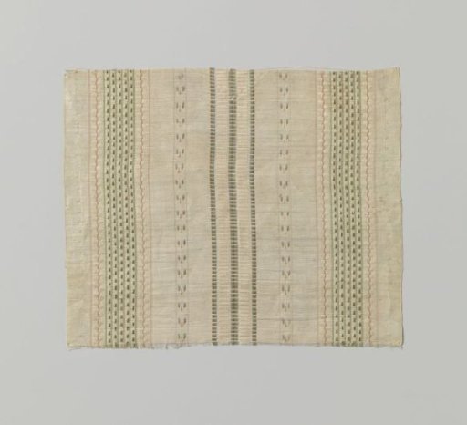 Fragment of striped, multicolored silk fabric