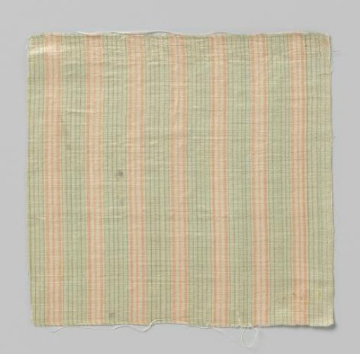 Fragment of green and pink striped satin