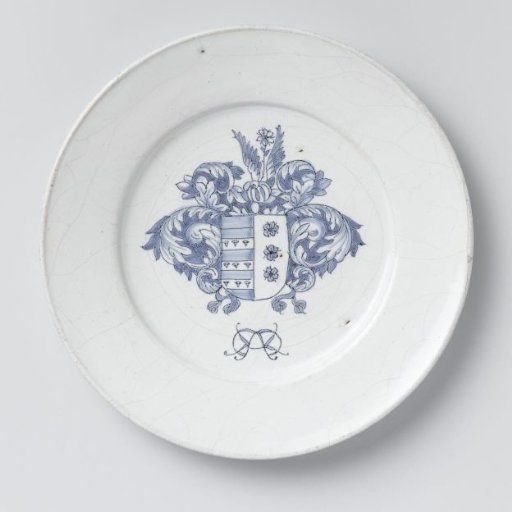 Faience plate with coat of arms