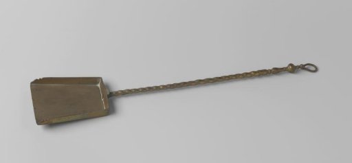 Hearth shovel with twisted handle