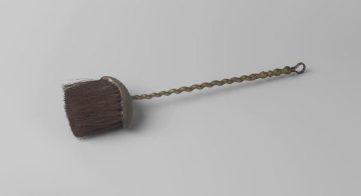 Hearth broom with twisted handle