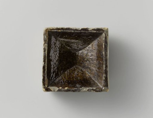 Square wall tile, brown glazed