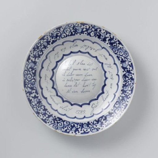 Plate, painted with the text: 'I have sleep that ... all from above