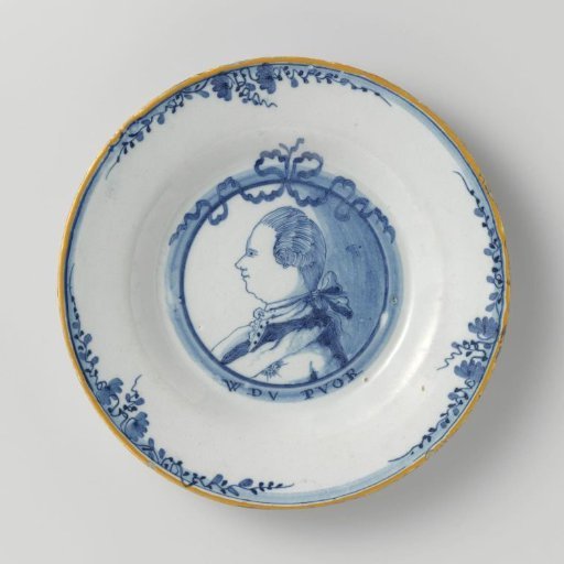 Plate, painted with a portrait of Prince William V