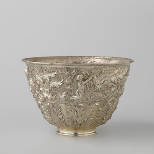 Galvanoplastic reproduction of a bowl with leaves and children