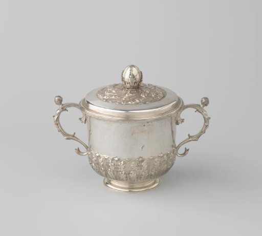 Galvanoplastic reproduction of a covered goblet topped with a melon
