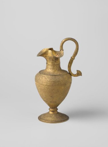 Galvanoplastic reproduction of a mug with a depiction of a classical battle scene