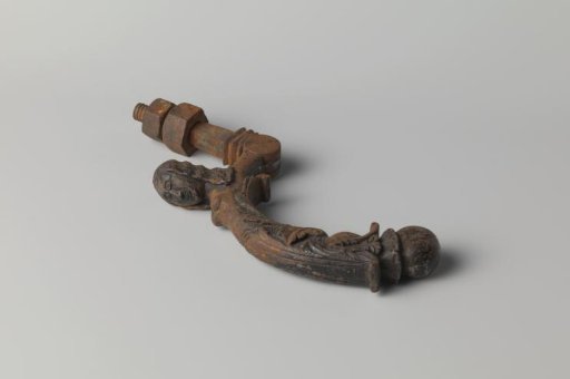Door knocker with a female figure ending in a dolphin's head