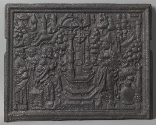 Stove tile with Christ and the Samaritan Woman