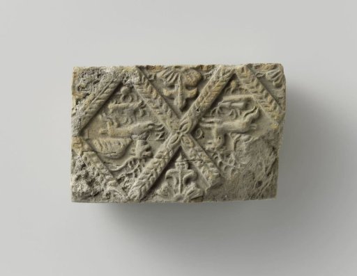 Fireplace stone with an image