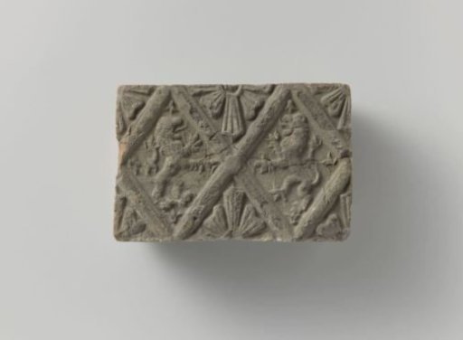 Fireplace stone with an image