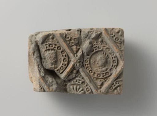 Fireplace with a depiction