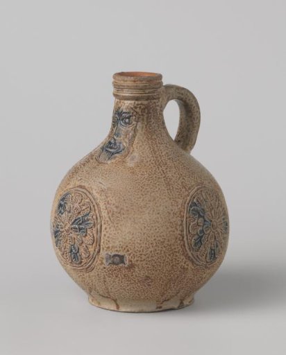 Jug (Bartmann jug) with a flower in a roundel