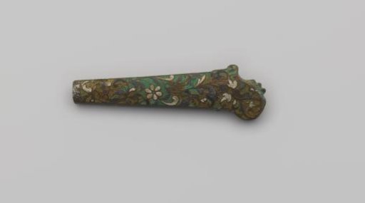 Knife handle with flowers in enamel