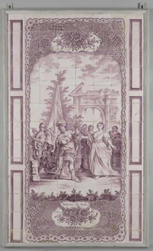 Tile Tableau Depicting Jephthah and His Daughter