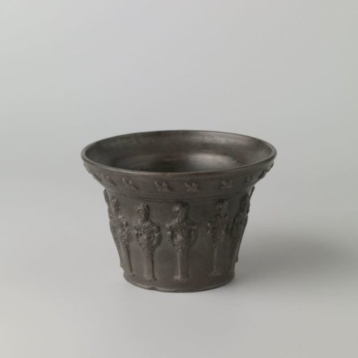 Mortar decorated with French lilies and herm figures