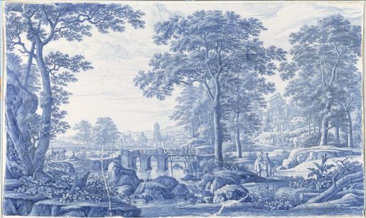 Plate with an Italianate landscape