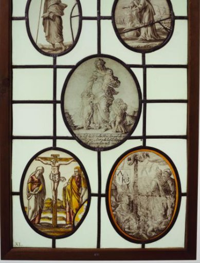 Panel with Evangelist holding a spear and a Bible