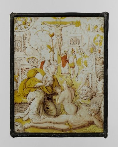 Square with the Creation, the Crucifixion and other Biblical scenes