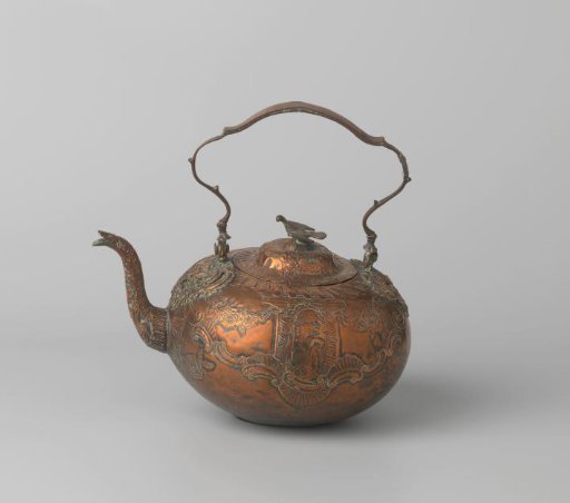 Cauldron with rocaille ornament and floral garlands