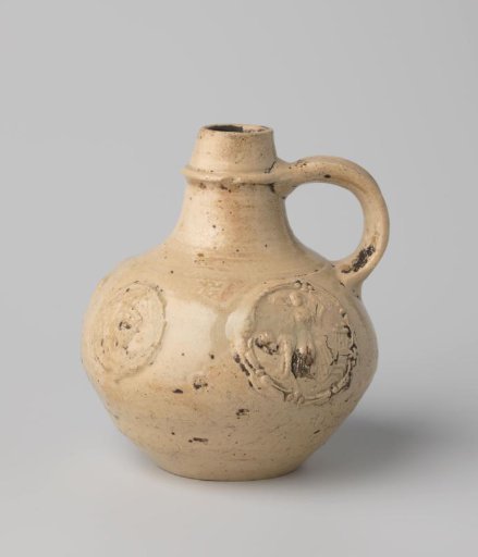 Jug with a coat of arms, scenes and a portrait