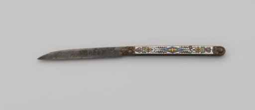 Pocket knife with enamel handle