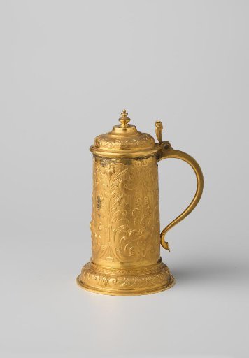 Galvanoplastic reproduction of a drinking vessel decorated with flowers, fruits, and strapwork
