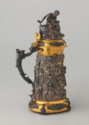 Galvanoplastic reproduction of a covered drinking vessel with a bacchanalian scene