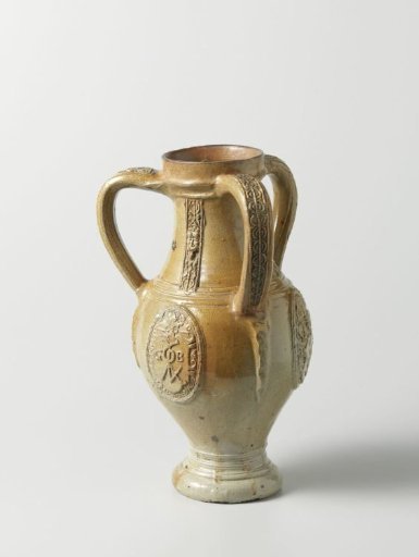 Jug with three handles and coats of arms