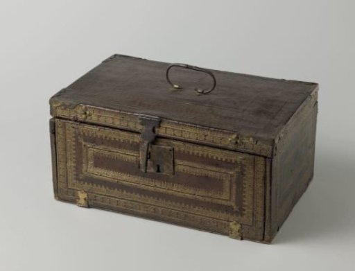 Leather Chest with Gilded Stamped Ornaments