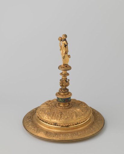 Galvanoplastic reproduction of a lid belonging to a goblet