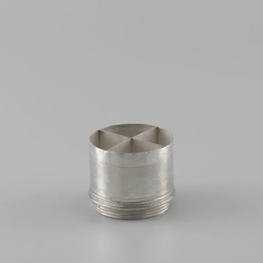 Part of a combined salt cellar-spice box with lid