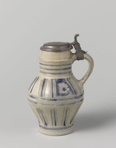 Jug with insiced borders and flower roundels