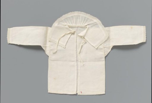 Linen Shirt. Straight Cut with Set-in Sleeves and Gusseted Underarm. Trimmed with Bobbin Lace