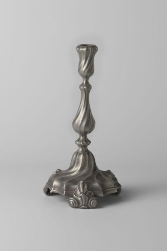 Tin candlestick, twisted model