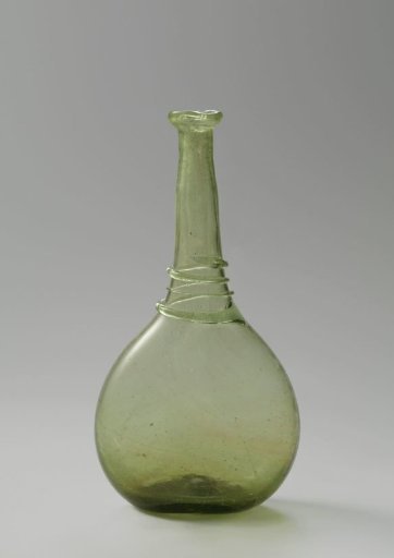 Bottle with flattened, globular body