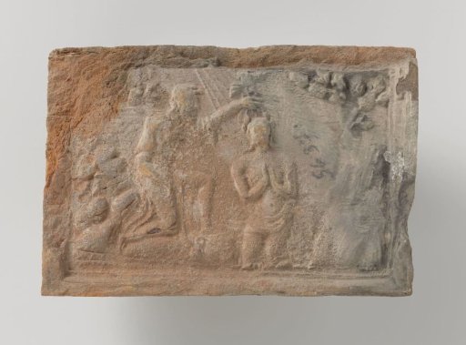 Fireplace with a depiction of the Baptism of Christ in the Jordan