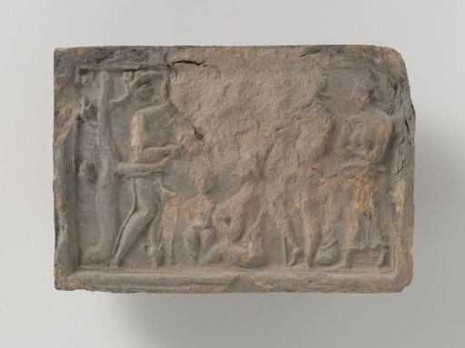 Fireplace with a depiction of John the Baptist preaching