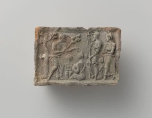 Fireplace with a depiction of John the Baptist preaching