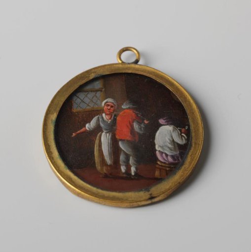 Painting with an inn scene